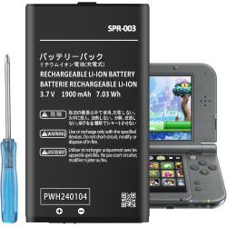 SPR-003 Battery, 2025 New Upgraded 1900mAh Ultra High Capacity High Performance Lithium-ion Replacement Battery for Nintendo 3DS XL/New 3DS XL/ 3DS LL/New 3DS LL Game Console (Black, SPR-003, A)