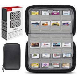 sisma 64 DS 3DS Switch Game Case Compatible with Nintendo Game Cartridges, Cards Holder Organizer Home & Travel Safekeeping Storage Case Carrying Bag