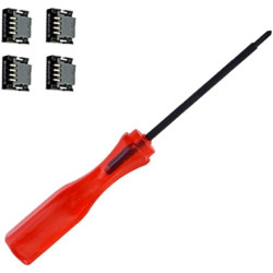 4Pcs 4-Pin Touch Screen Connector Ribbon Port Socket for New 3DS XL/LL 3DSLL New3DSXL Replacement with Y Screwdriver Tool