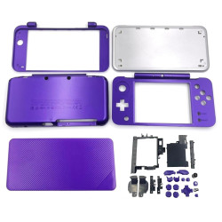 Hzxkqmil Replacement Housing Shell Case Kit Face Plates Cover Faceplate with Buttons Set for Nintendo New 2DS LL/New 2DS XL Console, Purple + Silver