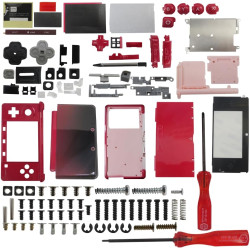 3DS Shell Replacement - Full Housing Case Kit, Cover Shell Repair Parts for Nintendo 3DS (Flame Red)