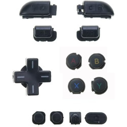 Replacement Full Buttons Set ABXY L R ZL ZR D-pad Home Power Buttons for Nintendo New 3DS XL LL Console Buttons (Black)