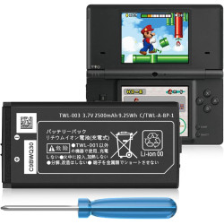DSi Battery, TWL-003 2500mAh Replacement Battery for Nintendo DSi, NDSi Game Player with Repair Tool Kit (Not for Nintendo DSi XL DSi LL DS Lite)
