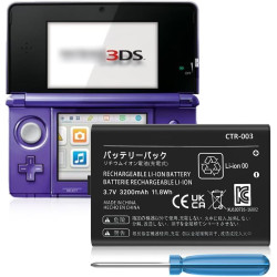 SHENMZ 3DS Replacement Battery: CTR-003 Compatible with for Nintendo Old 3DS, 2DS, 2DS XL Game Console Lithium-ion Battery with Tool (Not for New 3DS, 3DS XL)