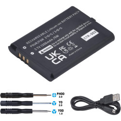 Tectra 1300mAh CTR-003 CTR003 Battery Compatible with Nintendo 3DS 2DS Gaming Console + Charging Cable(Not Compatible with New 3DS and 3DS XL)