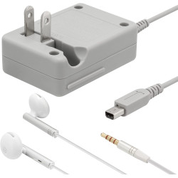Funturbo 3DS Charger & Earbuds Kit - AC Power Adapter Charging Cable for Nintendo 3DS/3DS XL/2DS/2DS XL/DSi XL