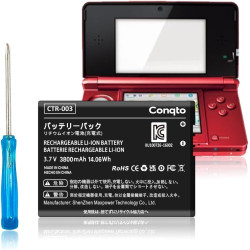 CTR-003 Controller Battery, (3800mAh) 2025 Upgrade High Capacity Battery Replacement for Nintendo Old 3DS, 2DS, 2DS XL Gaming Console with Repair Tool Kit(Not for New 3DS,3DS XL)