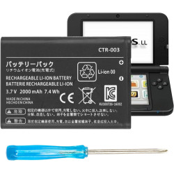 CTR-003 Battery for Nintendo 2DS 3DS Old 3DS New 2DS Game Console CTR-001, 2000mAh Li-ion Replacement Battery (Not Compatiable with New 3DS 3DS XL/LL) with Repair Tool