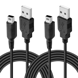 DSi Charger,1.2M/4FT 3DS 2DS Lite Charger Cable Power USB Charging Cord for Compatible with Nintendo New 3DS/3DS XL/2DS/2DS XL/DSi XL Lite Black Wall Charger and Car Charger(2 Pack)