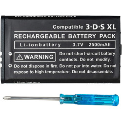 OSTENT 2500mAh 3.7V Rechargeable Lithium-ion Battery + Tool Kit Pack for Nintendo 3DS LL/XL