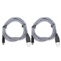 ASHATA 2PCS Micro USB Charger Cord for 3DSXL 2DS, 1.5M PVC Host Micro USB Charging Cable for New 3DSXL 2DS