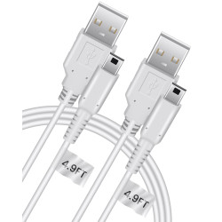 3DS Charger USB Cable - 4.9FT OEM Original Replacement Power Charging Cord for New 3DS 2DS XL 3DS 2DS DSi DSi XL (Bulk Packaging) (2)