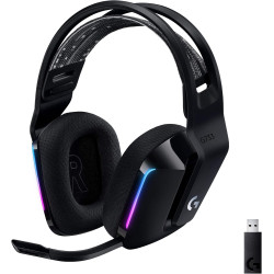 Logitech G733 Lightspeed Wireless Gaming Headset, Suspension Headband, Lightsync RGB, Blue VO!CE Mic, PRO-G Audio – Black, Gamin