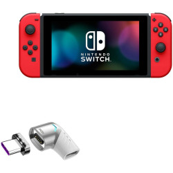BoxWave Adapter Compatible with Nintendo Switch - MagnetoSnap PD Angle Adapter, Magnetic Charging Connector Device Saver - Metallic Silver