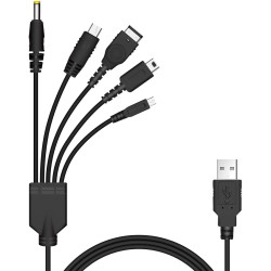 Mr. Gadget's Solutions 5 in 1 USB Charger Cable Cord Compatible With Nintendo NDS Lite/Wii U/ 3DS(XL/LL),3DS(XL/LL),2DS,DSi(XL/LL),NDS/GBA SP(Gameboy Advance sp),PSP 1000 2000 3000