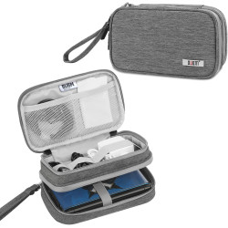 BUBM Double Compartment Storage Case Compatible with 3DS/3DS XL/New 2DS XL and Accessories, Protective Carrying Bag, Portable Travel Organizer Case,Gray