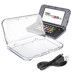 Vranzoral New 3DS XL Clear Case,Crystal Transparent Hard Shell for New 2015 Nintendo 3DS XL LL（New Modified Hinge-Less Design）