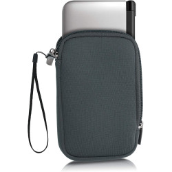 kwmobile Carrying Case Compatible with Nintendo 3DS XL - Neoprene Console Pouch with Zipper - Grey