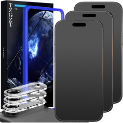 TZGZT (Anti-Blue Light) 3 Pack for iPhone Air Matte Screen Protector Tempered Glass Film Accessories, Camera Lens Protector for 17 Air, Case Friendly, Install Kit, Anti-Glare & Anti-Fingerprint, 9H+