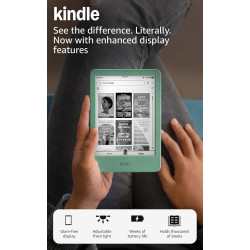 Amazon Kindle 16 GB (newest model) - Lightest and most compact Kindle, now with faster page turns, and higher contrast ratio, for an enhanced reading experience - Matcha