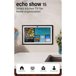 Amazon Echo Show 15 (newest model), Full HD 15.6" kitchen hub for home organization, with built-in Fire TV and Alexa+ Early Access