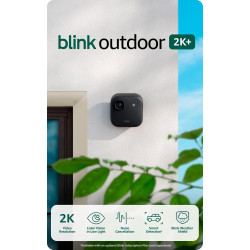 Blink Outdoor 2K+ (newest model) — Wireless smart security camera, 2K video resolution, enhanced audio, two-year battery. Sync Module Core included — 3 camera system (Black)