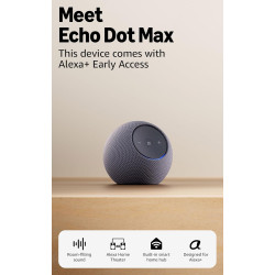 Amazon Echo Dot Max (newest model), Alexa speaker with room-filling sound and built-in smart home hub, with Alexa+ Early Access, Graphite