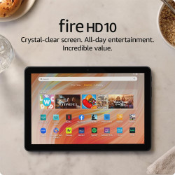Like-New Amazon Fire HD 10 tablet (newest model) built for relaxation, 10.1" vibrant Full HD screen, octa-core processor, 3 GB RAM, 32 GB, Black