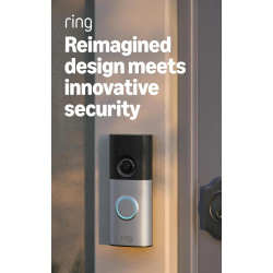 Ring Wired Doorbell Plus (newest model), Home or business security, Retinal 2K with wide-angle video, 4x Enhanced Zoom, and Low-Light Sight, Nickel Silver