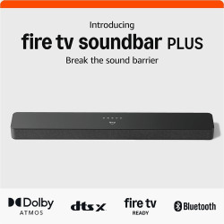 Amazon Fire TV Soundbar Plus (newest model) with built-in subwoofer, 3.1 channel, Dolby Atmos, clear dialogue