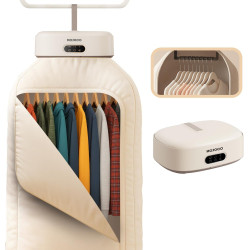 MOJOCO Portable Clothes Dryer - Mini/Compact Dryer for Apartment, RV, Travel - Small Quiet Fast-Drying Machine with Adjustable Timer & Hassle-Free Setup