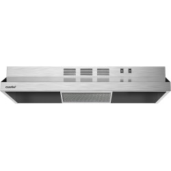 Comfee CVU30W2AST Range Hood 30 Inch Ducted Ductless Vent Hood Durable Stainless Steel Kitchen Hood for Under Cabinet with 2 Reusable Filter, 200 CFM, 2 Speed Exhaust Fan Silver