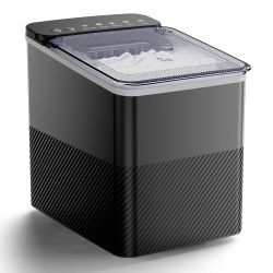 Countertop Ice Maker, 9 Bullet Ice in Just 6 Mins, 27 lbs Daily Output, Ice Machine with Ice Scoop and Basket, 2 Ice Sizes, Self-Cleaning, Ideal for Home/Kitchen/Office/Bar
