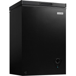 Igloo 3.5 Cu. Ft. Chest Freezer with Removable Basket and Front Defrost Water Drain, Small Deep Freezer Perfect for Homes, Garages, and RVs, Black