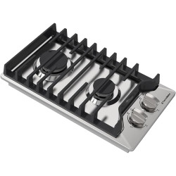 12 Inch Gas Cooktop, ThermoMate Heavy Built In Gas Rangetop with 2 High Efficiency SABAF Burners, NG/LPG Convertible 304 Stainless Steel Stove Top with Flame Out Protection, CSA Certified