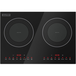 Empava Double/Dual Induction Cooktop 2 Burner, Shatter-proof Flat Glass Top, 18 Levels from 120°F to 460°F, 3 Preset Mode, Bulit-in/Countertop, 110~120 Volt Plug in Electric Stove for Kitchen, RV