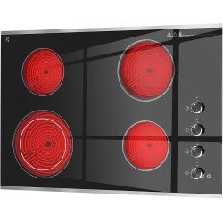 Electric Cooktop 30 inch 4 Burner, 6700W Built-in Radiant Electric Stove Top with Knob Control, Electric Ceramic Stove Cooktop with 11 Level Power Adjustable, 220-240V, Hard Wire