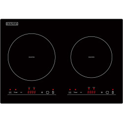 Empava IDC12B2 Horizontal Electric Stove Induction Cooktop with 2 Burners in Black Vitro Ceramic Smooth Surface Glass 120V, 12 Inch