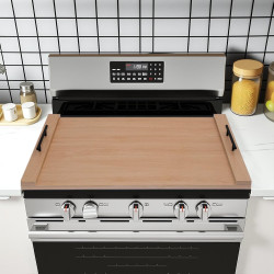 Oak Stove Top Cover | 30"x22" Noodle Board for Gas Stoves, RV Kitchen Counter Protector with Handles