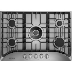 Empava 30 Inch Gas Cooktop with 5 World Class Made in Italy SABAF Burners, LPG/NG Convertible, Ideal RV Top Stoves for Kitchen, Stainless Steel