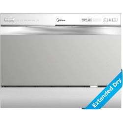Midea MDC22P2ASS Portable Countertop Dishwasher, 6 Place Settings & 6+2 Washing Cycles Dishwashers, Energy Star Dish Washer for Dorm, RV & Apartment, 20"D x 22"W x 17.25"H, Silver, 52.9 Pounds