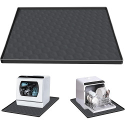 Dishwasher Drain Pan Mat,24''x20'' Dishwasher Drip Tray with Raised Edge,Non-Slip Silicone Dishwashers Drain Pan Floor Mat,Anti-Leakage Dish Washer Tray for Mini Dish Washers