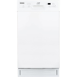 SPT SD-9254W 18″ Wide Built-In Dishwasher w/Heated Drying, ENERGY STAR, 6 Wash Programs, 8 Place Settings and Stainless Steel Tub – White