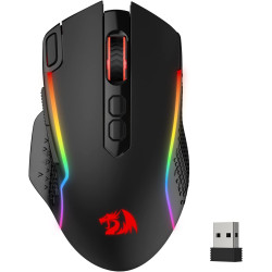 Redragon M810 Pro Wireless Gaming Mouse, 10000 DPI Wired/Wireless Gamer Mouse w/Rapid Fire Key, 8 Macro Buttons, 45-Hour Reliabl