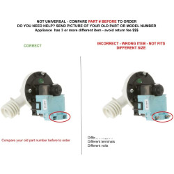 165D8018G006 CKD8G006 X compatible with General Electric Dishwasher Drain Pump Assembly fits old number 165D8018G006