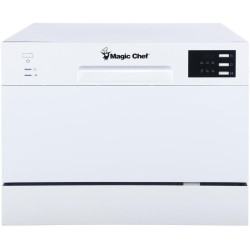 Magic Chef MCSCD6W5 Energy Star 6-Place Setting 6 Plate Countertop Dishwasher, White
