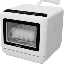 Portable Dishwasher Countertop Dishwasher with 5L Built-in Water Tank, No Hookup Needed, 5 Washing Programs, Air-dry Function, Fruit Washing, Delay Function, Mini Dishwasher for Apartment, RVs