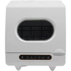 Portable Countertop Dishwasher, 1200W Mini Dishwasher with 12 Water Outlets and 360° Spraying Cleaning, White Fully Automatic Dishwashing Machine for Homes, Dormitories, Recreational Vehicle