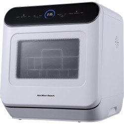 RCA Portable Countertop Dishwasher No Hookup Unit with 6-Liter Water Bank for Tabletop, Apartment, or RV, Compact Dishwashing and Drying Machine, Delay Timer, Rapid Cleaning