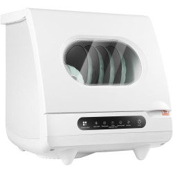 Portable Countertop Dishwasher, 5 L Built-in Water Tank Leak-Proof Dry 162℉ High-Temp Function Rotating Spray, Automatic Water-Lifting & Drainage Compact Dish Washing Machine, 5 Washing Programs